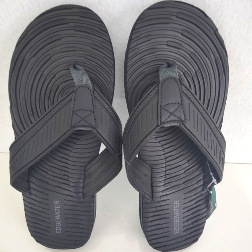 EDGEWATER Flip Flops Model E-M282B Black NWT SIZE L And SIZE S‎